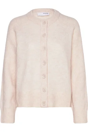 SELECTED Slfrena Ls Knit Cardigan Camp Cream
