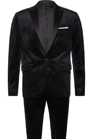 Lindbergh Velvet Tuxedo Suit Black