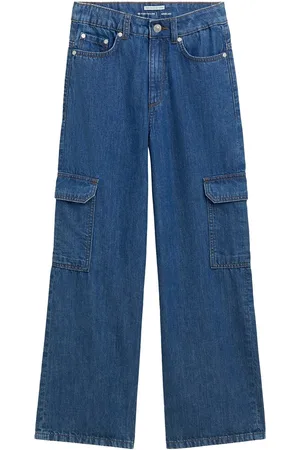 TOM TAILOR Wide Leg Cargo Denim Pants Blue