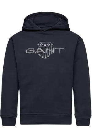 GANT Relaxed Contrast Shield Hoodie Navy