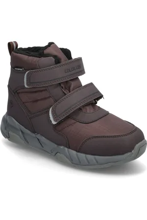 Color Kids Boots W. Velcro, Wp Brown
