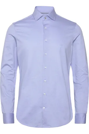 Michael Kors Twill Performance Knit Slim Shirt Blue