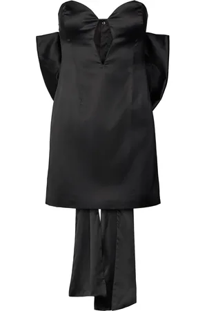 Bardot Eleni Bow Back Satin Dress Black