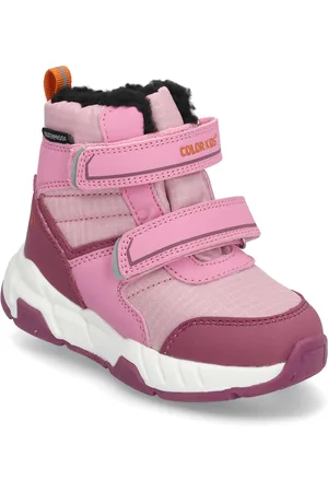 Color Kids Boots W. Velcro, Wp Pink