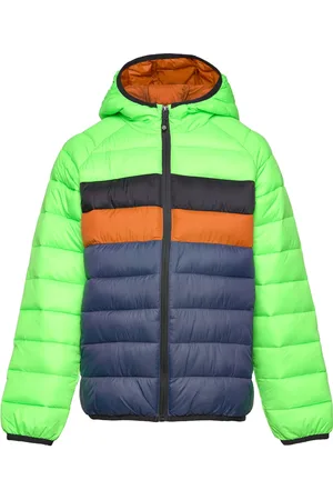 Color Kids Jacket W. Hood - Quilted Green