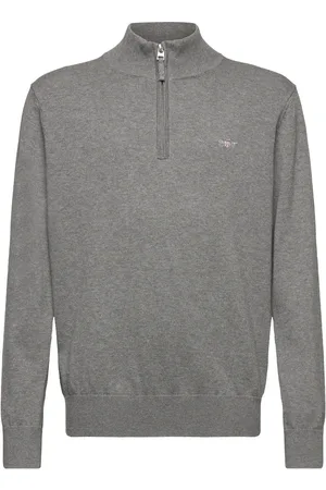 GANT Shield Cotton Half Zip Grey