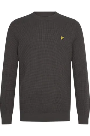 Lyle & Scott Grid Knit Crew Neck Jumper Grey