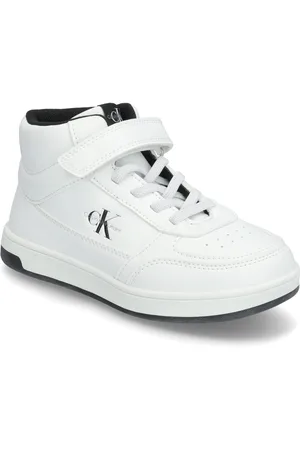 Calvin Klein Jeans High-Top Lace-Up/Velcro Sneakers With Ck Logo White