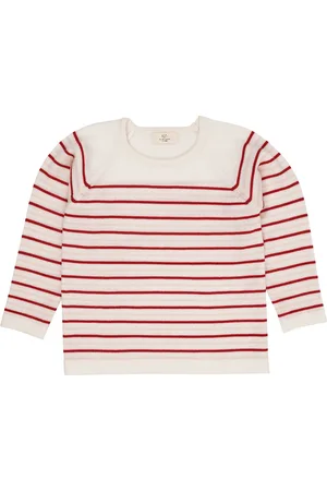 Copenhagen Colors Merino Lt. Knitted Striped Blouse Red