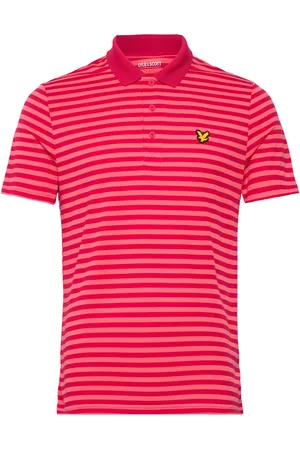 Lyle & Scott Golf Broad Stripe Polo Shirt Red