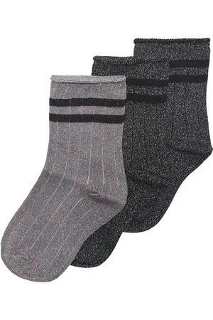 ONLY Kogsille Stripe Glitter Socks 3-Pack Acc Black