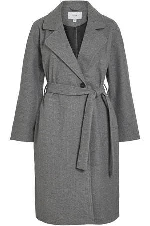 VILA Visolo L/S Long Coat/Tes Grey