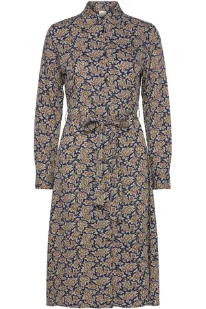 GANT Slim Paisley Shirt Dress Navy