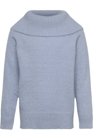 Lindex Sweater Knitted Featheryarn Wi Blue