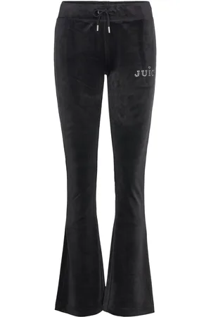 Juicy Couture Lisa Regal Velour Straight Leg Track Pant Black