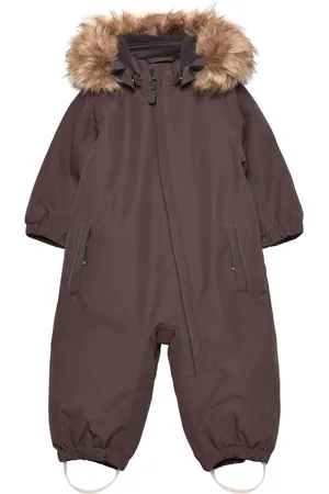 Color Kids Coverall W. Fake Fur Purple