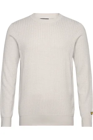 Lyle & Scott Grid Crew Neck Pullover White
