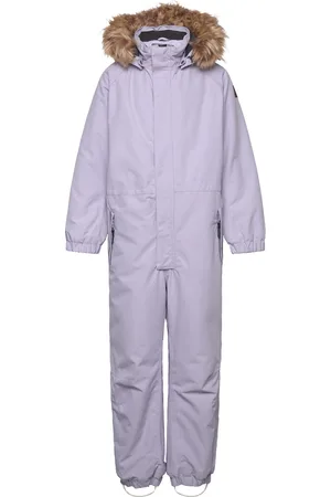 Color Kids Coverall W. Fake Fur Purple