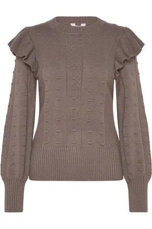 Object Objjulia Knit L/S Re Pullover 134 Brown