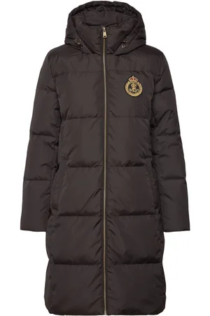 Ralph Lauren Crest-Patch Hooded Down Coat Black
