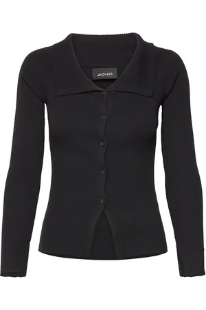 Monki Off Shoulder Knitted Cardigan Black
