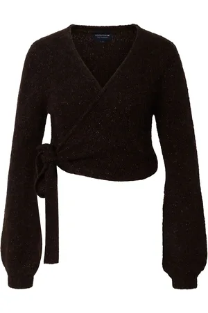 Lexington Cecilia Alpaca Blend Wrap Sweater Brown