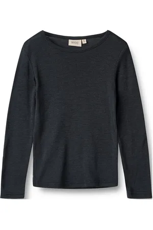 WHEAT Wool T-Shirt L/S Alfie Navy