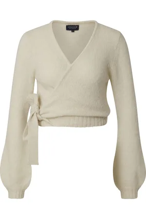 Lexington Cecilia Alpaca Blend Wrap Sweater Cream