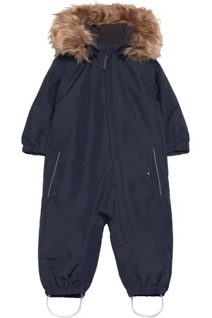 Color Kids Coverall W. Fake Fur Navy