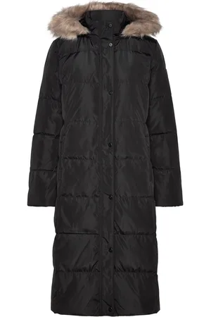 Ralph Lauren Faux-Fur-Trim Hooded Down Coat Black