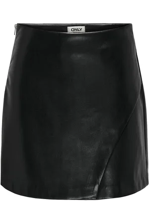 ONLY Onlzeta Hw Faux Lea Skirt Cc Pnt Black