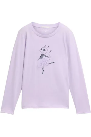 TOM TAILOR Tulle Artwork Longsleeve Purple