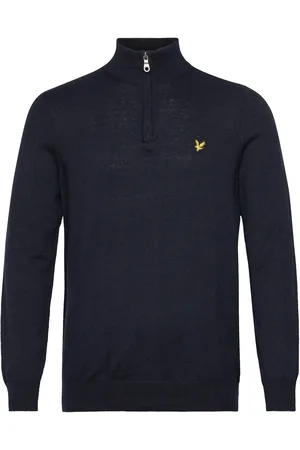 Lyle & Scott Cotton Merino Quarter Zip Jumper Navy