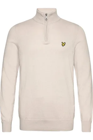 Lyle & Scott Cotton Merino Quarter Zip Jumper Cream
