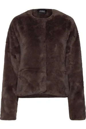 Ella&il Carro Fake Fur Jacket Brown