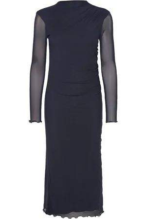 Mads Norgaard Stretch Mesh Fia Dress Navy