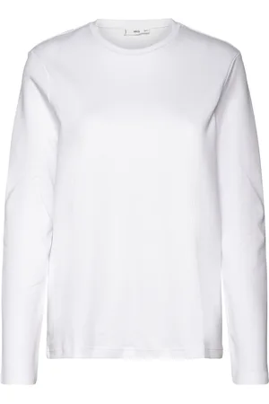 MANGO Long Sleeve Cotton T-Shirt White