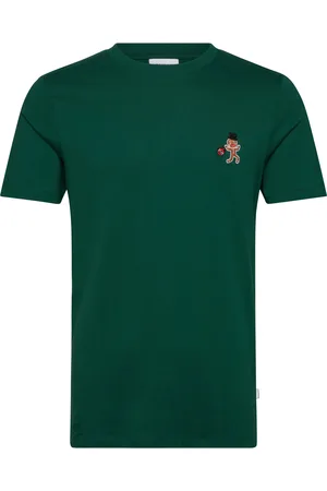 Lindbergh Christmas Embroidery Tee S/S Green