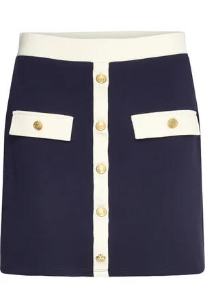 MANGO Butt D Knit Skirt Navy