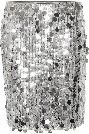 Cream Crsparkle Skirt Silver