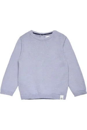 MANGO Round-Neck Knitted Sweater Blue