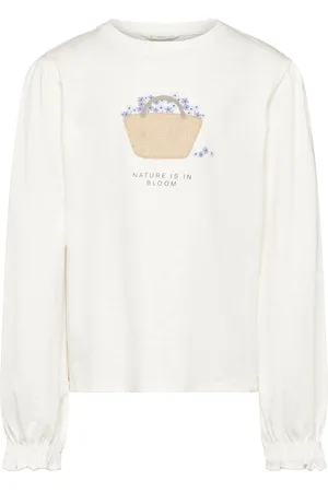 MANGO Printed Long Sleeve T-Shirt White