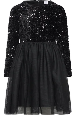 Lindex Dress L S Sequins Velvet Top A Black