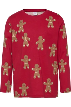 Lindex Top Ls Gingerbread Aop Red