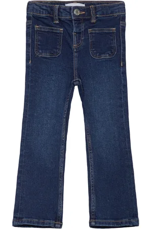 MANGO Flared Finished Jeans Blue
