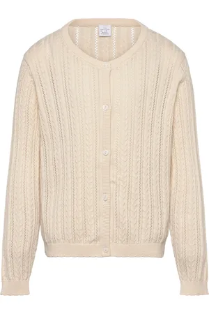 Lindex Cardigan Drop Needle Jaquard Cream