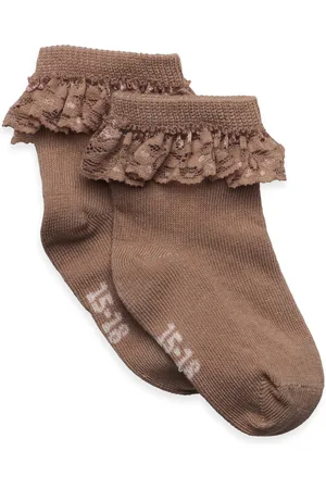 Minymo Ankle Sock W. Lace Brown