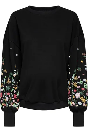 ONLY Olmbrooke L/S O-Neck Flower Swt Black