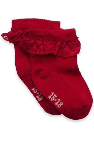 Minymo Ankle Sock W. Lace Red