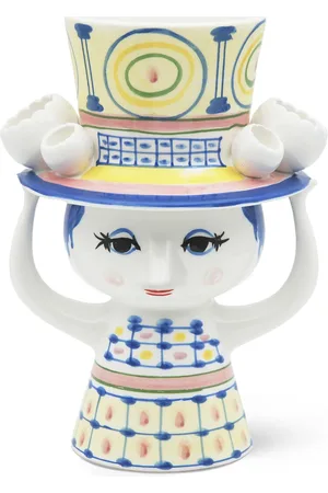 Bjørn Wiinblad Lady With Hat Vase H20.5 Cm Blue Blue